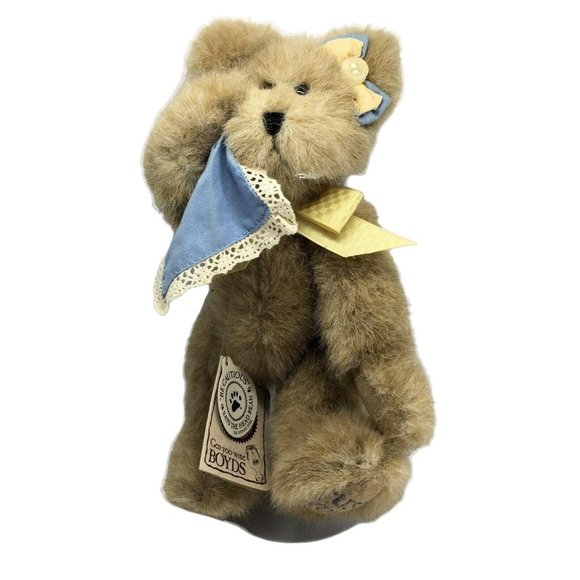Boyds Will B Missing You Teddy Bear 8" Beige Fully Jointed Plush Vintage Stuffed - Picture 5 of 8